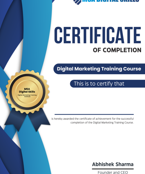 MSA Digital Skills certification  Course